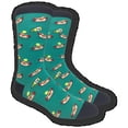 thumbnail image 2 of Hot Dogs and Mustard Socks (Adult Large - Men's Shoe Sizes 8-12) Color: Green, 2 of 4