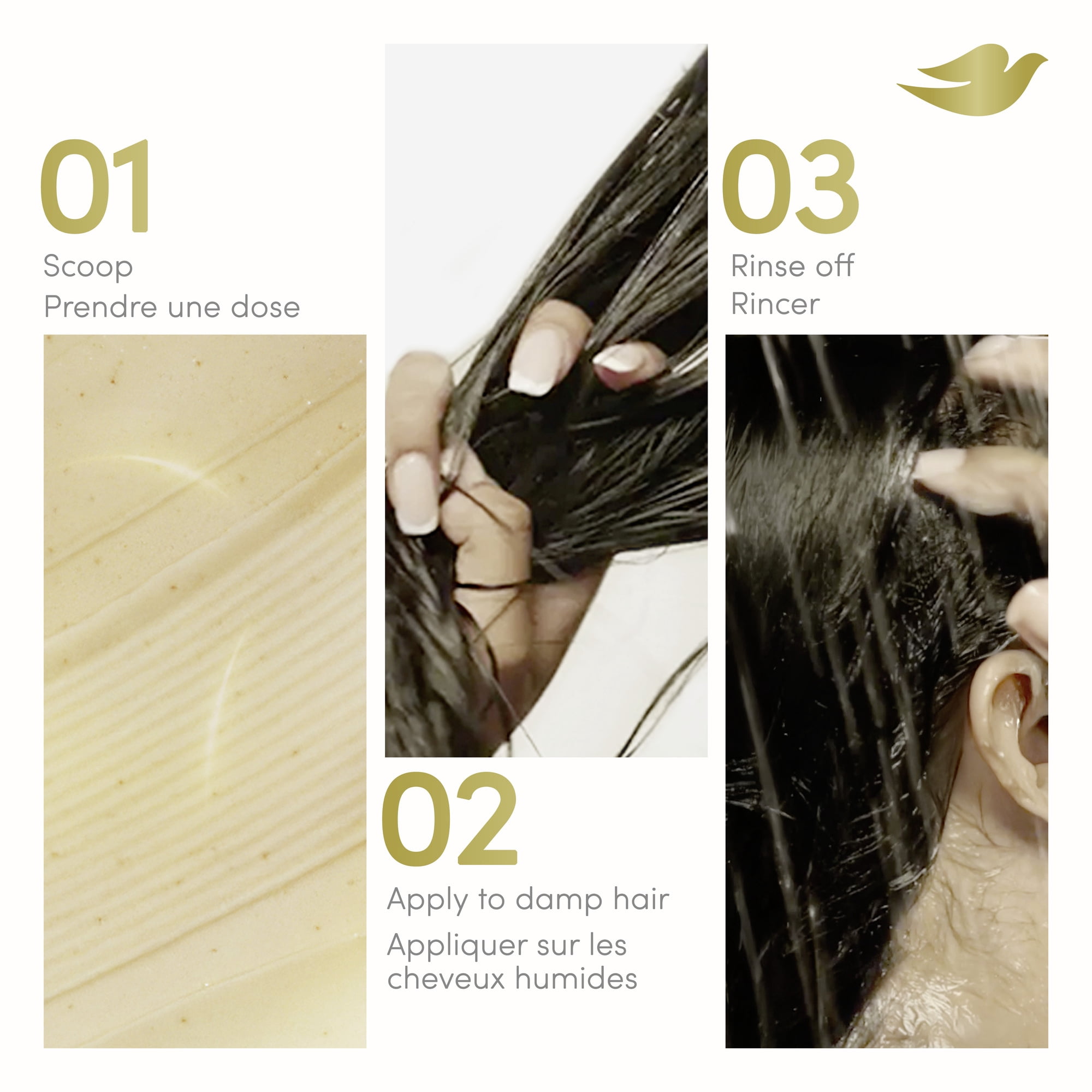 Masque revitalisant Réparation en profondeur de 99 % des dommages capillaires causés par Dove Radical Recovery les UV UV Repair & Glow avec perles Lumi-Beads fondantes 260g