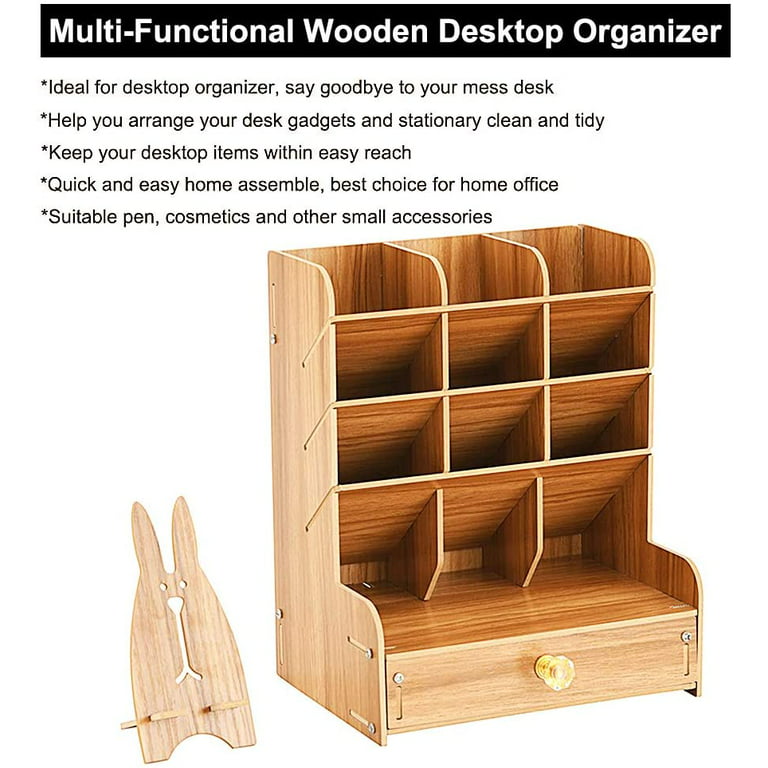 Wooden Pen Organizer Multi functional Pen Holder Box Desktop - Temu
