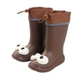 thumbnail image 3 of Hpapadks Rain Boots Kids Rainy Cute Cartoon Big Eye Lightweight Non Water Shoes With Adjustable Drawstring Soft Spring Summer Fall Coffee 11-11.5 Y, 3 of 4