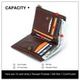 thumbnail image 6 of Contact's Men's RFID Blocking Billfold Wallet, Genuine Leather Vintage Wallet with Zipper Coin Pocket, Valentine Gift,Coffee, 6 of 8