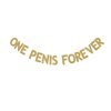 One Pe-is Forever Banner, Gold Gliter Paper Garland for Bridal Shower Bachelorette Party Decorations