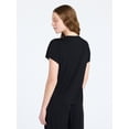 thumbnail image 3 of Joyspun Women’s Scoop Neck Sleepwear Modal Tee with Short Sleeves, Sizes S-3X, 3 of 4