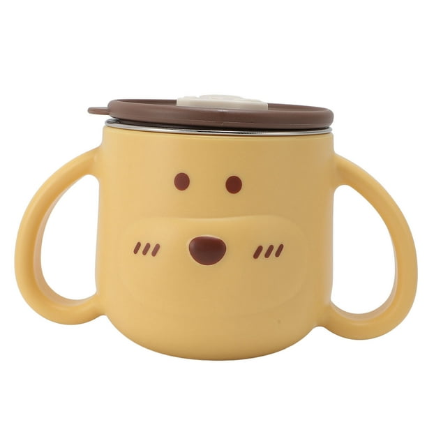Tazas Para Niños Pequeños De Acero Inoxidable Con Aislamiento De Doble Pared Con Pajitas Y Tapas, Taza Con Aislamiento Al Vacío De Doble Pared Con Asas Dobles, Linda Taza Con