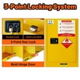 thumbnail image 5 of Lanfys Flammable Storage Cabinet 12 Gallon Yellow, 18.11" x 23.23" x 35" Adjustable Shelf Flammable Cabinet, for Commercial Industrial Home Use, 5 of 8