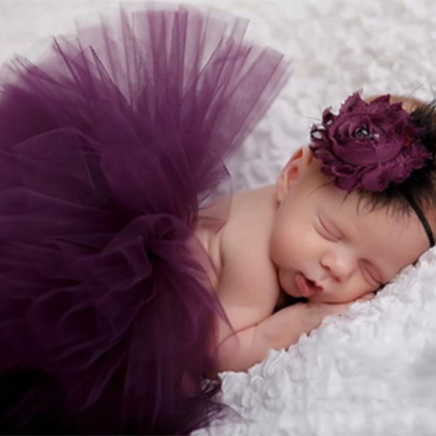 Falda tutú de princesa con diadema de flores para niña, conjunto de accesorios de fotografía para recién nacido, disfraz infantil, regalo de cumpleaños para bebé