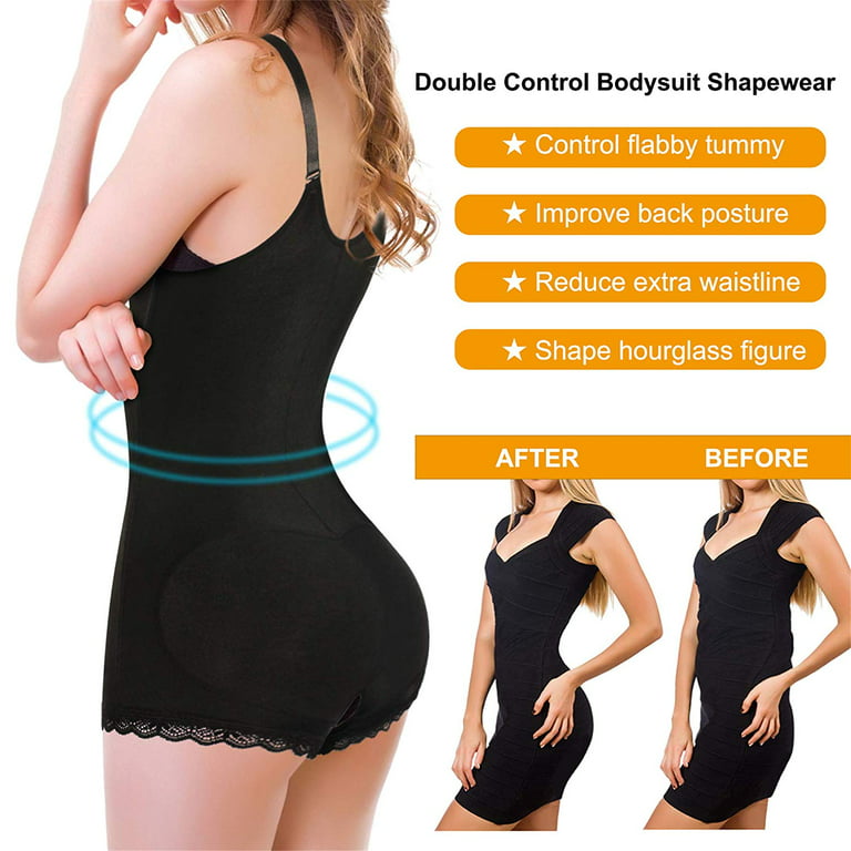 Women Shapewear Tummy Control Fajas Open Bust Butt Lifter Bodysuit