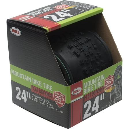 Bell 7091038 Flat Defense Mountain Bike Tire, 24" x 1.75-2.125", Black, 24" x 1.75 - 2.25", Black - 24" x 1.75 - 2.25"