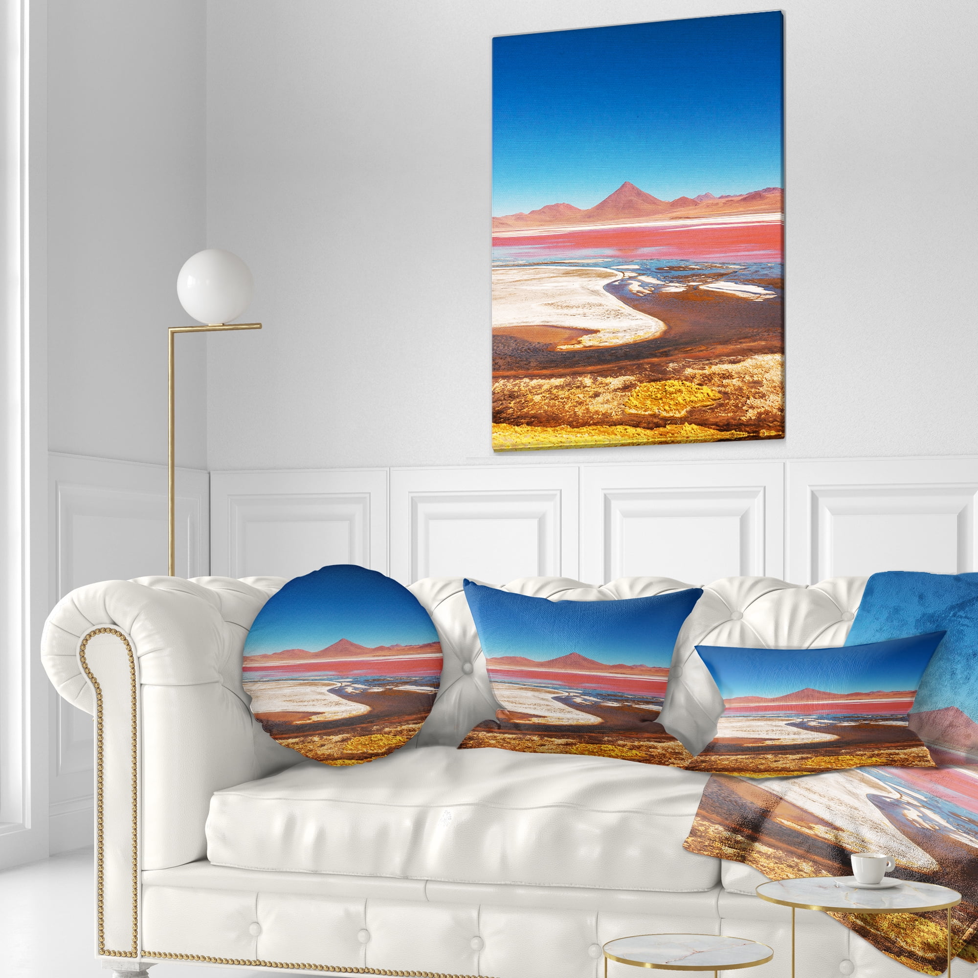 Designart High Mountains in Bolivia - Landscape Wall Throw Pillow - 12x20