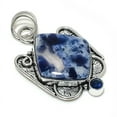 thumbnail image 2 of Sodalite, Topaz Gemstone Handmade 925 Sterling Silver Jewelry Pendant 2.09", 2 of 2