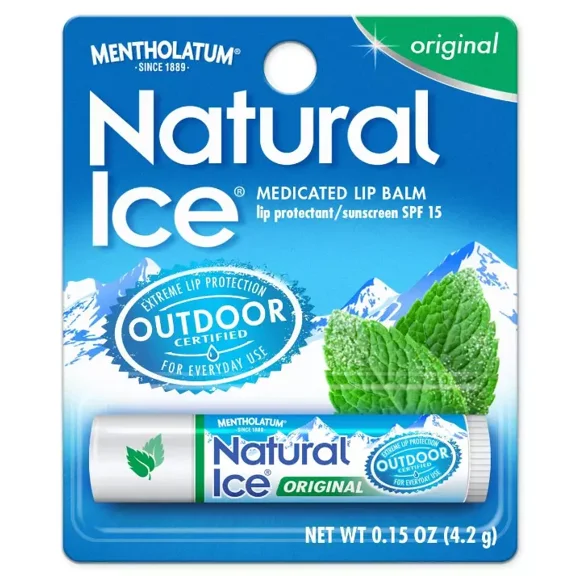 Mentholatum Natural Ice Lip Balm Original Spf 15, 0.15 Oz
