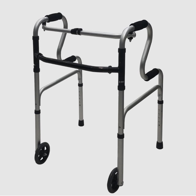 Andadera Plegable con Estructura Ligera y de Aluminio con 2 Ruedas Delanteras-AN05A-Marca Handy