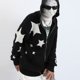 thumbnail image 2 of Suéter de punto tipo cárdigan con diseño de estrella retro de moda, abrigo con capucha para hombres y mujeres, moda de otoño e invierno, 2 of 6
