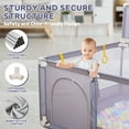 thumbnail image 6 of JoyStone 50 x 50 Baby Playpen with 30 Ocean Balls, Soft Mesh Sides, Basketball Hoop & Pull Rings, Indoor Baby Fence for Toddlers, Grey, 6 of 9