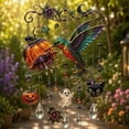 thumbnail image 5 of Halloween Crystal Wind Chime, Stained Glass Style Ghost and Witch Hanging Suncatcher, Acrylic Window Decoration for Fall Porch, Garden, and Outdoor Display, 5 of 8