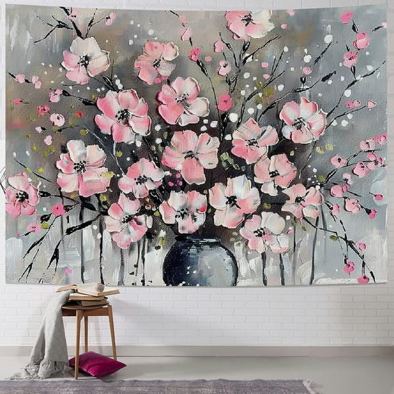 Patifu Flowers Tapestry Wall Hanging Unique Style Graphic Tapestries Home Decor Art for Living Room Bedroom Apartment Farmhouse Dorm - 4 Sizes Available 40x30inch