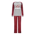 thumbnail image 2 of Odeerbi Christmas Pajamas for Family Plaid Holiday Long Sleeve Family Christmas Pajamas Matching Sets Kids Fashion Plaid Print Tops Pants Sleepwear Xmas Family Matching PJs Set Gray, 2 of 3