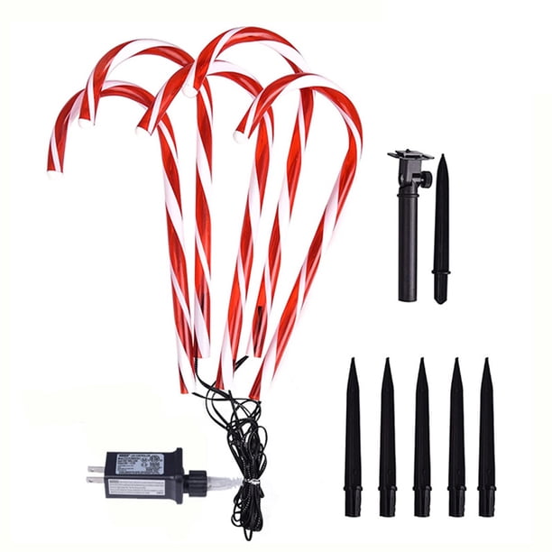 Outdoor Solar Christmas Led Candy Cane Lights Ip44 Waterproof Pathway ...