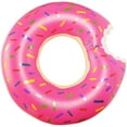 thumbnail image 1 of Donut Pool Floats Inflatable Adult Donut Raft Rings Swim Pool Party 60cm, Strawberry, 1 of 7