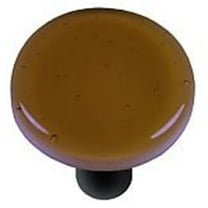 Hot Knobs HK1015-KRB Light Bronze Round Glass Cabinet Knob - Black Post