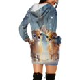 thumbnail image 4 of Women's Winter Dresses Fashion Women Christmas Prints Letter Print Hooded Pockets Sweatshirt Dress, Fall and Winter Comfortable Dress with Festive Design,Sky Blue,M, 4 of 6