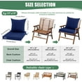 thumbnail image 3 of Outdoor Cushions for Patio Furniture 24 x 24 Inch, Double-Sided Waterproof Backrest and Deep Seat Cushion Set with Removable Cover, Navy, 1 Set, 3 of 9