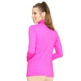 thumbnail image 3 of Stretch Is Comfort Women's Warm Long Sleeve Turtleneck Top Neon Hot Pink 2X, 3 of 6