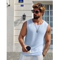 thumbnail image 3 of COOFANDY Waffle Knit Tank for Men Summer Sleeveless Shirt Stretch Textured Basic Tee Shirt Wide Sleeve, 3 of 6