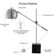 thumbnail image 4 of Posh Living Ameya Table Lamp 5ft Power Cord Marble Stone Base Stainless Steel, 4 of 9