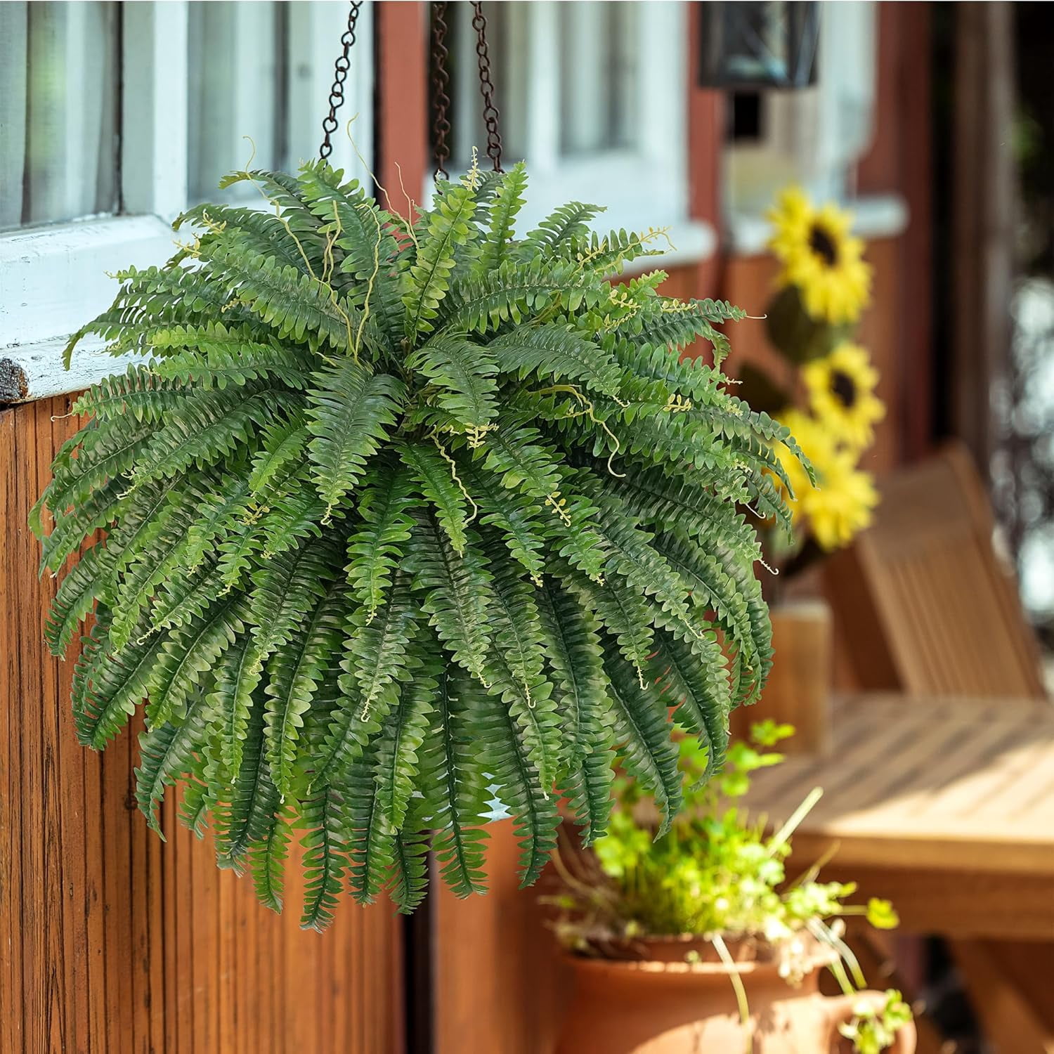 50 Inch Artificial  Ferns Fake Bush Plants Large Faux Ferns with 96 Fronds for Home Garden Decor
