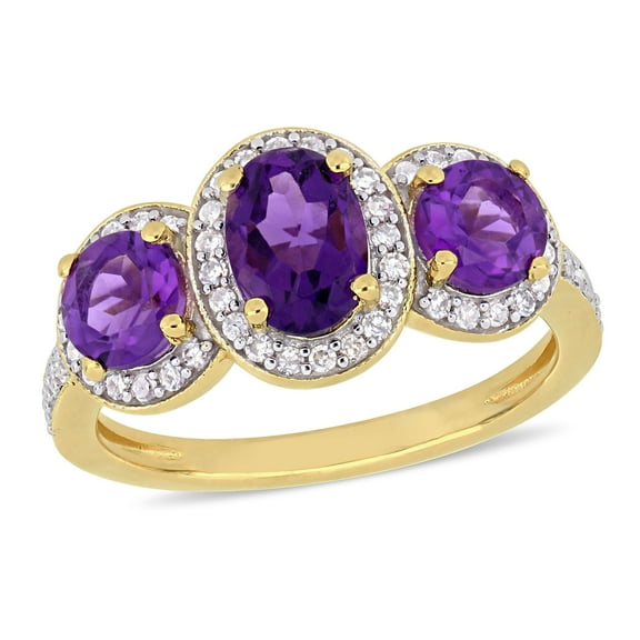 Everly Women's Amethyst Yellow Gold Plated Ring