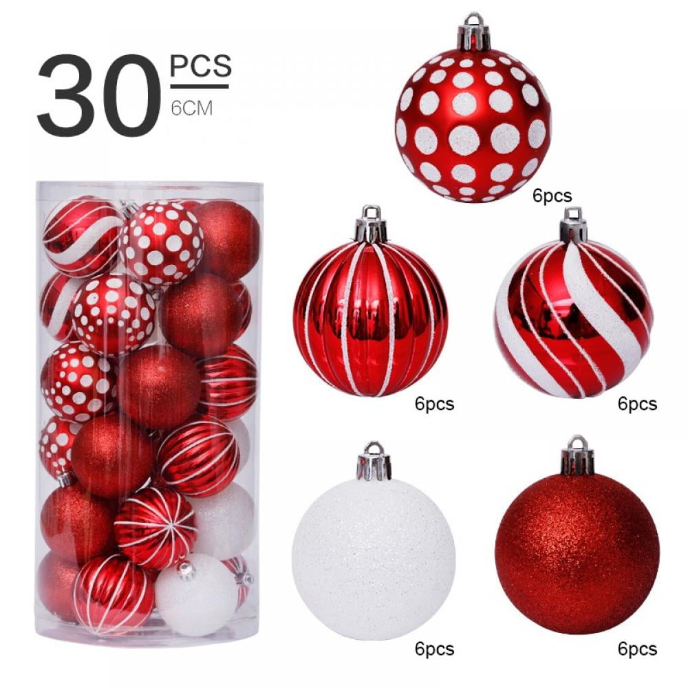 6cm Clear Iridescent Glass Ball Christmas Xmas Hanging Ornament Home Party Decor 