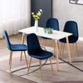 thumbnail image 6 of Set of 4 Velvet Retro Dining Chairs Side Chair (Blue), 6 of 7