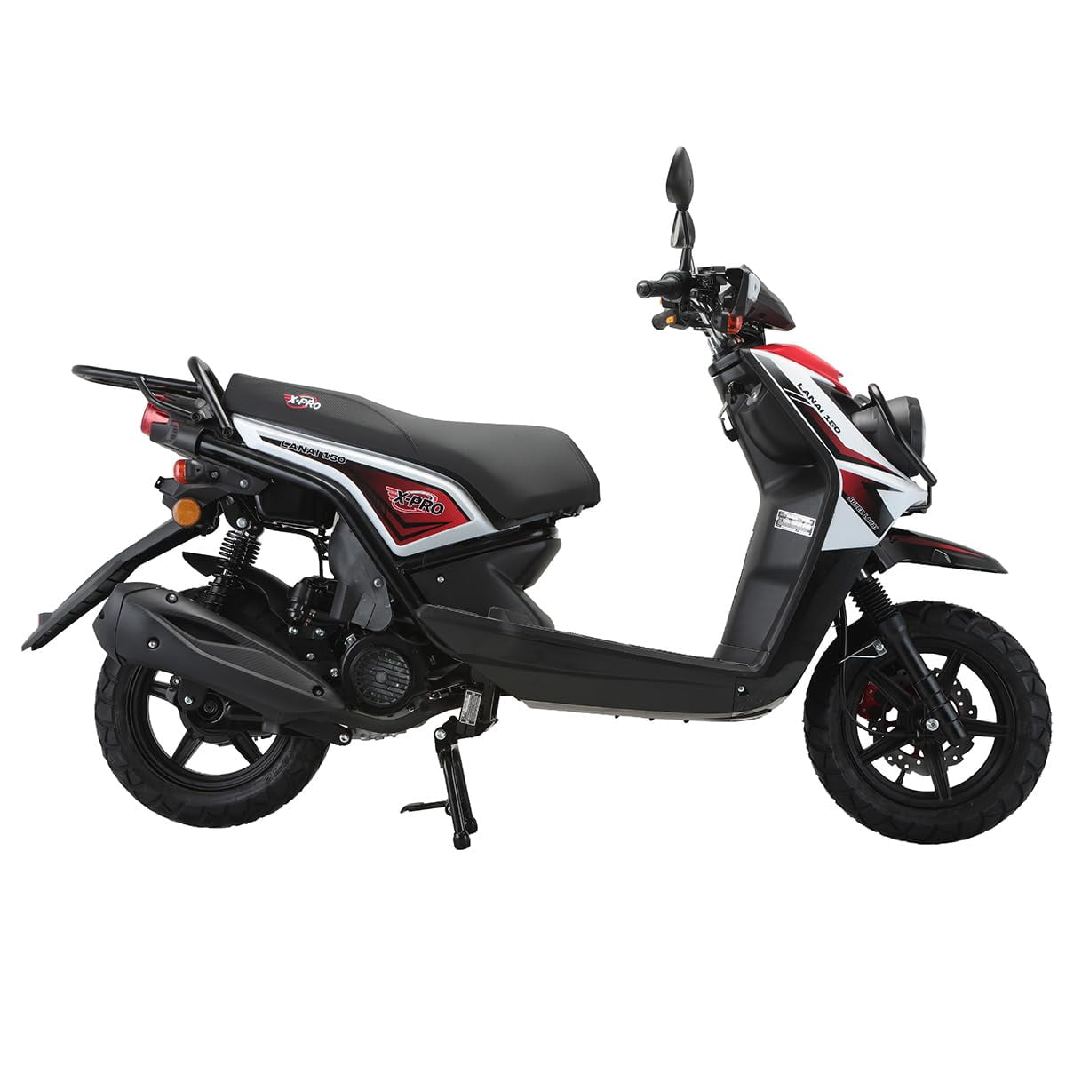 X‑Pro Lanai 150cc Gas Moped with 12" Alloy Wheels, Electric & Kick Start, Front Disc Brake, Automatic Transmission – Underseat Storage, Dual Headlights