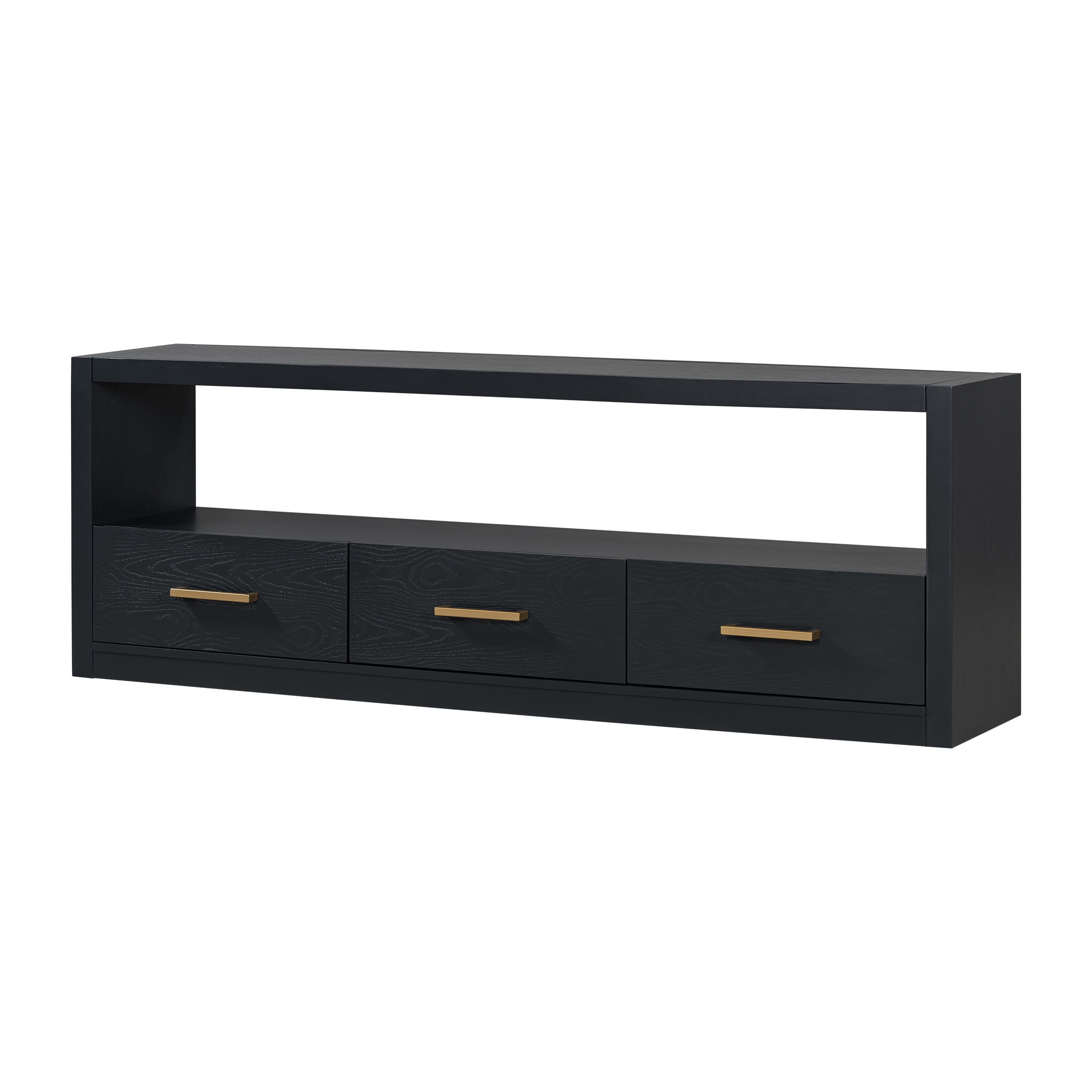 Christopher Knight Home Minimalist TV Stand For TVs up to 80" with 3 Drawers, Black