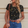 thumbnail image 4 of Cauagu Spiderweb Bats And A Spider Women's Crew Neck Round Short Sleeve T Shirts Tops Bodysuit Daily Jumpsuit-Medium, 4 of 7