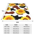 thumbnail image 3 of Fotbe Cow Print Sunflower Manta de Franela Acolchonada con Estampado, Súper Suave y Esponjosa, Extra Grande para Sofá, Cama, Uso Todo el Año-40"x30", 3 of 7