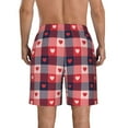 thumbnail image 3 of Naloa Heart Plaid Men's Beach Shorts, Surfing shorts, Swim trunks, Quick Dry Swim Trunks for Surfing Beach Fun - XX-Large, 3 of 9
