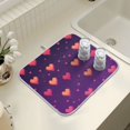 thumbnail image 4 of Yayeee Drying Mat for Kitchen Counter Dishes Microfiber Coffee Decorative Pad, Love in The Clouds, 4 of 9
