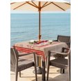 thumbnail image 2 of Outdoor Tablecloth with Umbrella Hole and Zipper, Christmas Square Table Cloth 60x60 Inch Waterproof Tablecloth, Xmas Truck Tree Snowflake Red Striped Vintage Picnic Table Cover for Patio Camping, 2 of 7