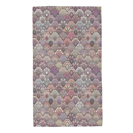 

Moroccan Hand/Pool/Bath Towel Colorful Floral Mandala Kitchen Dish Towel Quick Dry Soft Absorbent and Lightweight Green White (16 x 27.5 inches)