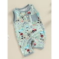 thumbnail image 2 of vera natura Baby Girls Boys Romper Farm Elements Print Sleeveless Buttons Jumpsuits Summer Casual Clothes, 2 of 8