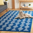 thumbnail image 3 of SAFAVIEH Tulum Lancaster Geometric Striped Area Rug, Navy/Ivory, 6'7" x 6'7" Square, 3 of 8