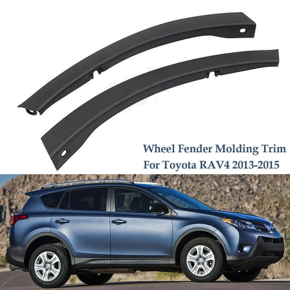 Possbay Pair Front Bumper Wheel Fender Molding Trim For Toyota RAV4 (XA40) 2013-2015