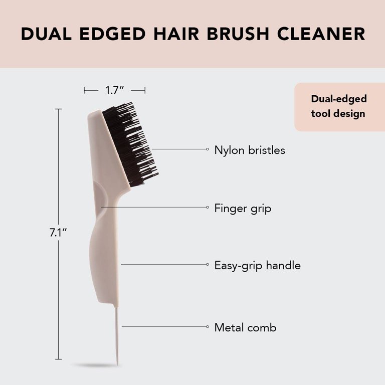 Kitsch Double Sided Hair Brush Cleaner Tool - Salon Solution for Removing  Dust from Cushion, Grey