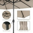 thumbnail image 5 of Gymax 15 ft Double-Sided Patio Umbrella Market Twin Umbrella w/ Enhanced Base Beige, 5 of 7