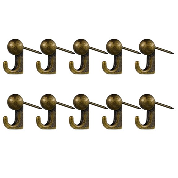 10Pcs Heavy Duty Metal Push Pin Hook Zinc Alloy Wall Mount Hangers For Pictures Crafts for Soft Wood Panels