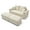 Loveseat-Cream, variant on Modern Corduroy Upholstered Sofa Loveseat Modular Couch with Storage Ottoman and Cup Holders for Living Room Bedroom Apartment