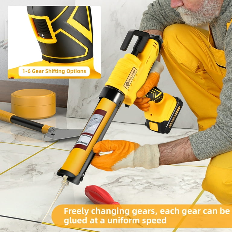 Cordless Caulking Gun, 20V Electric Caulk Adhesive Gun With 2*2.0Ah Li
