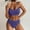 Dark Blue, variant on Babysbule Swimsuits for Women Clearance Sexy Women Solid Color Backless Bikini Two Pieces Swimwear Swimsuit Beachwear Set